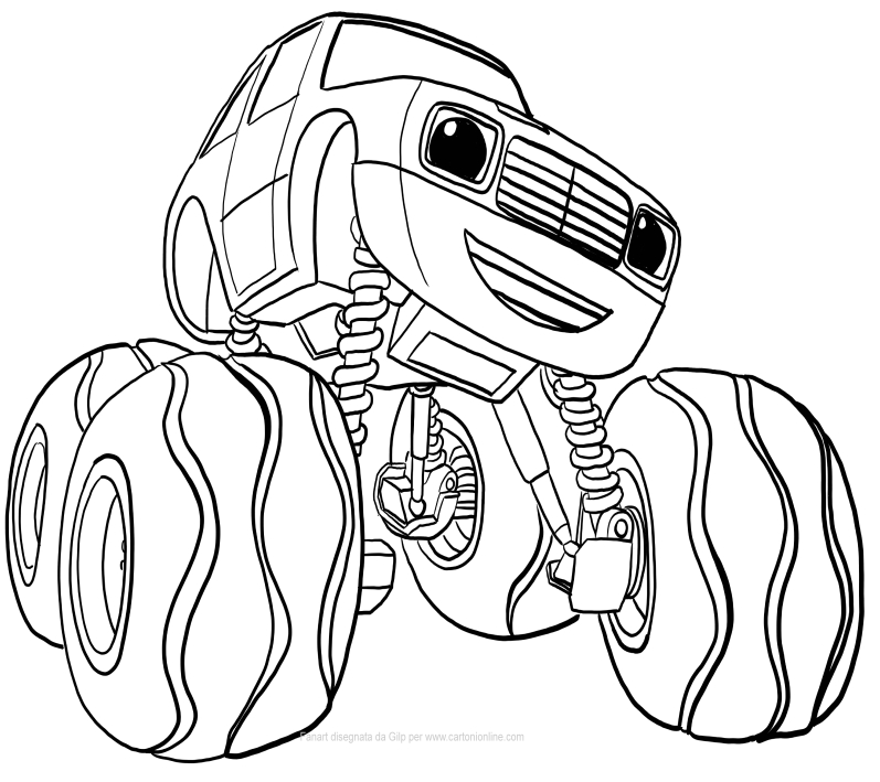 Desenho de Pickle de Blaze e as Monster Machines para impresso e colorir