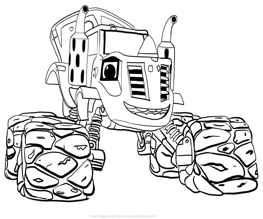 Desenho de Zeg de Blaze e as Monster Machines para impresso e colorir