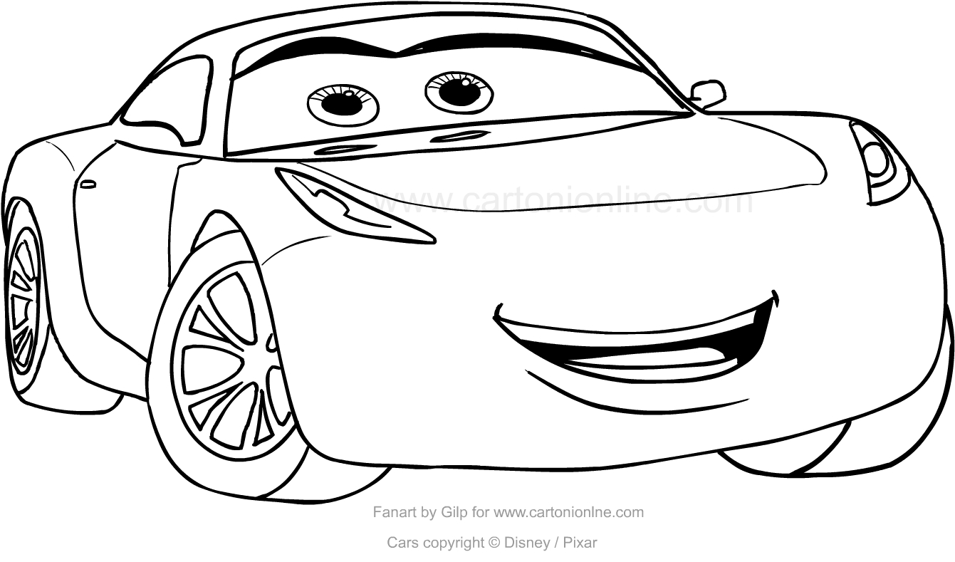 Desenho de Cruz Ramirez de Cars  para impresso e colorir 