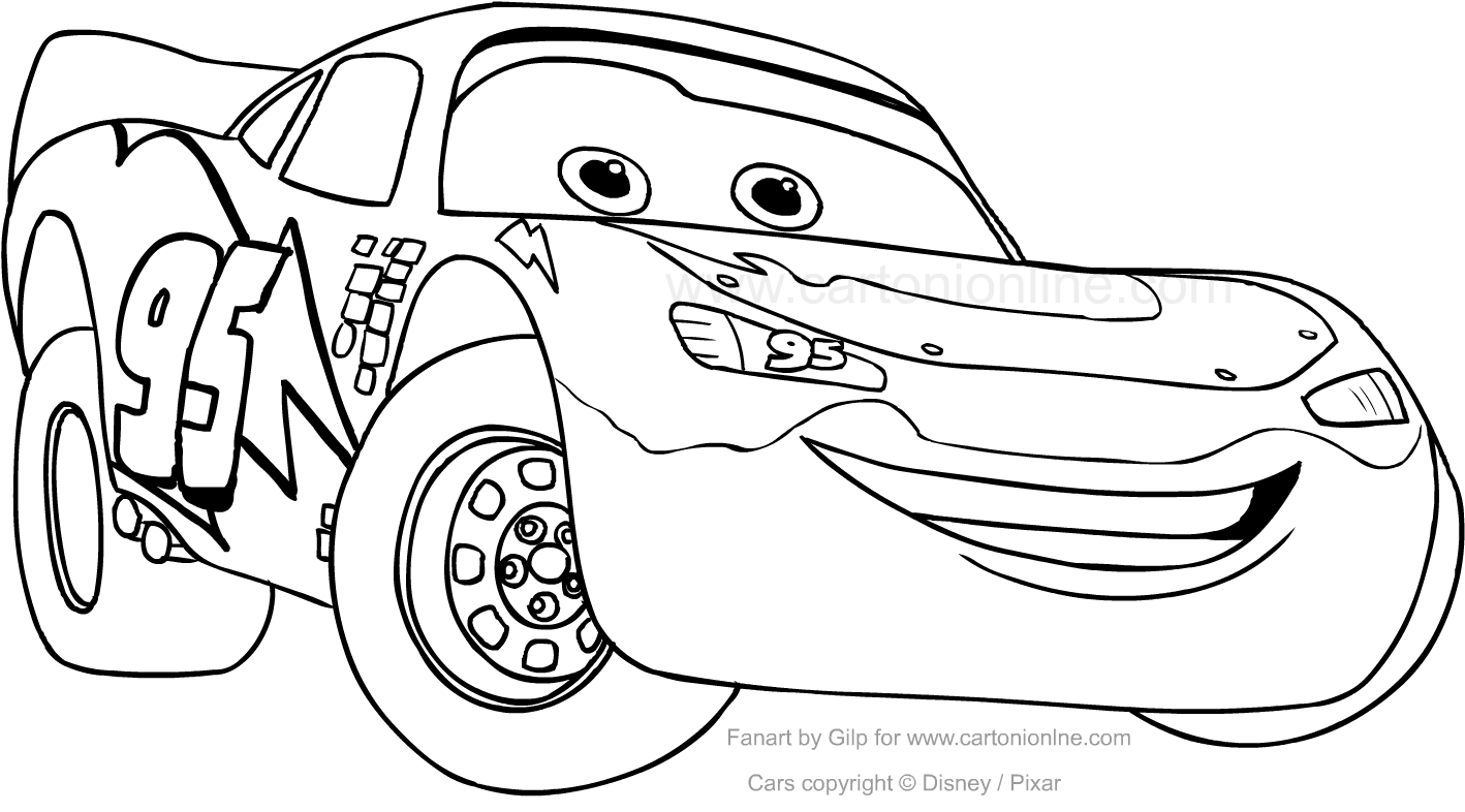 Desenho de Rayo McQueen Car  para impresso e colorir 