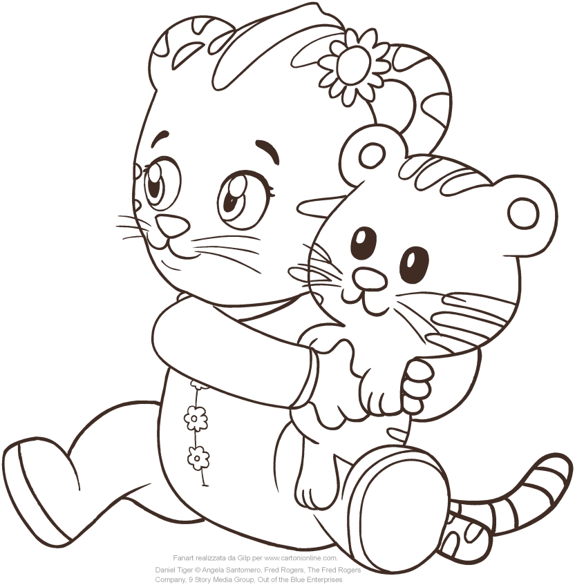 Desenho de Margaret a irmzinha de Daniel Tiger para impresso e colorir