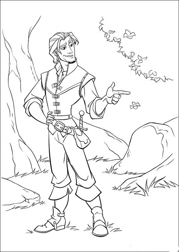 Desenho de Flynn Ryder para impresso e colorir 