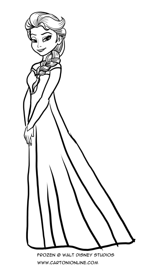 Desenho de Elsa para colorir