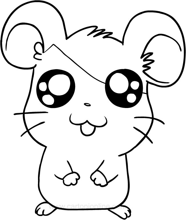 Desenho de Hamtaro para impresso e colorir