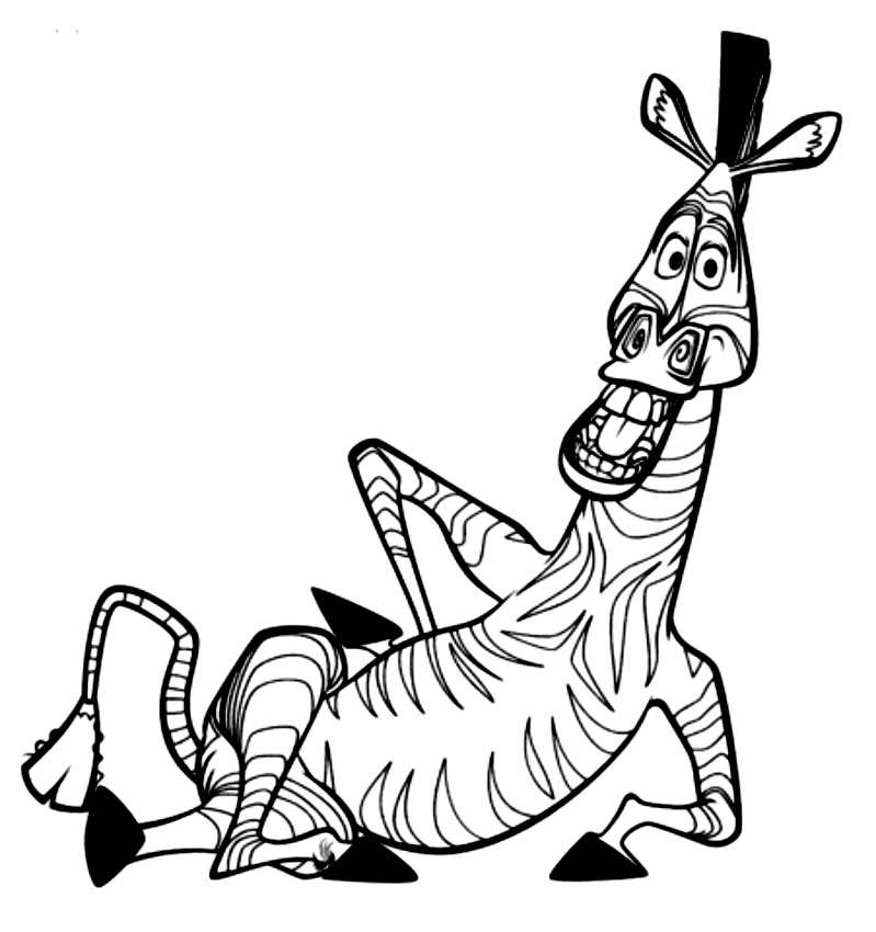 Desenho de Marty la zebra di Madagascar para impresso e colorir