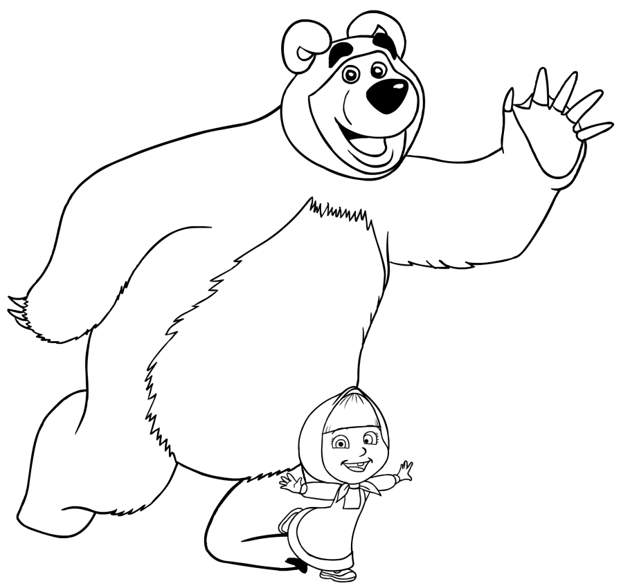 Desenho de Masha e o urso para colorir