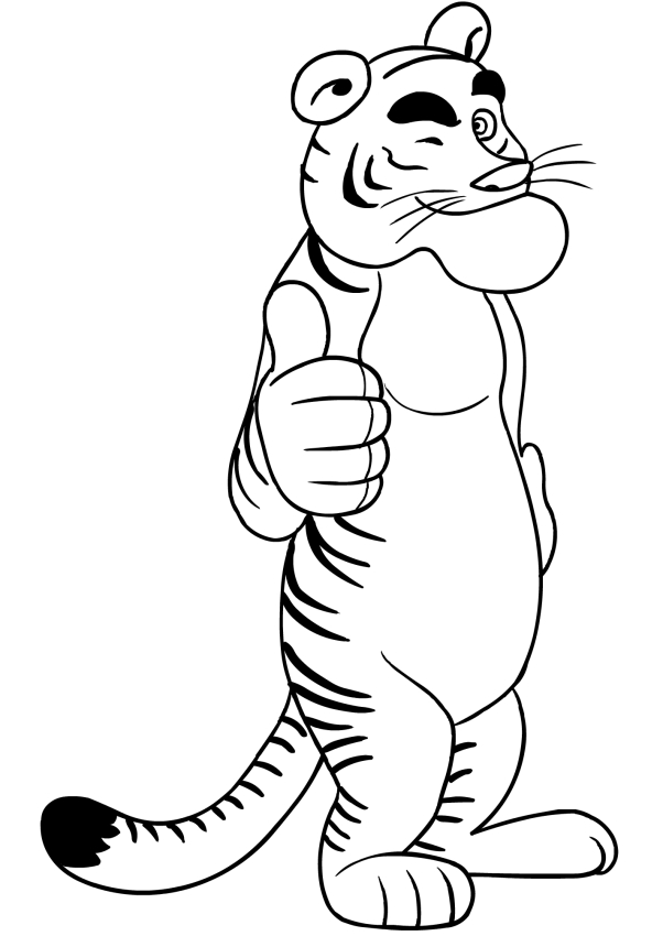 Desenho de ou tigre, ou amigo de Masha e o urso para colorir