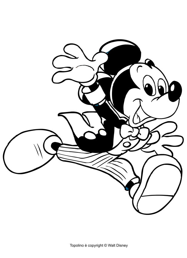 Desenho de Mickey Mouse em frack para impresso e colorir 