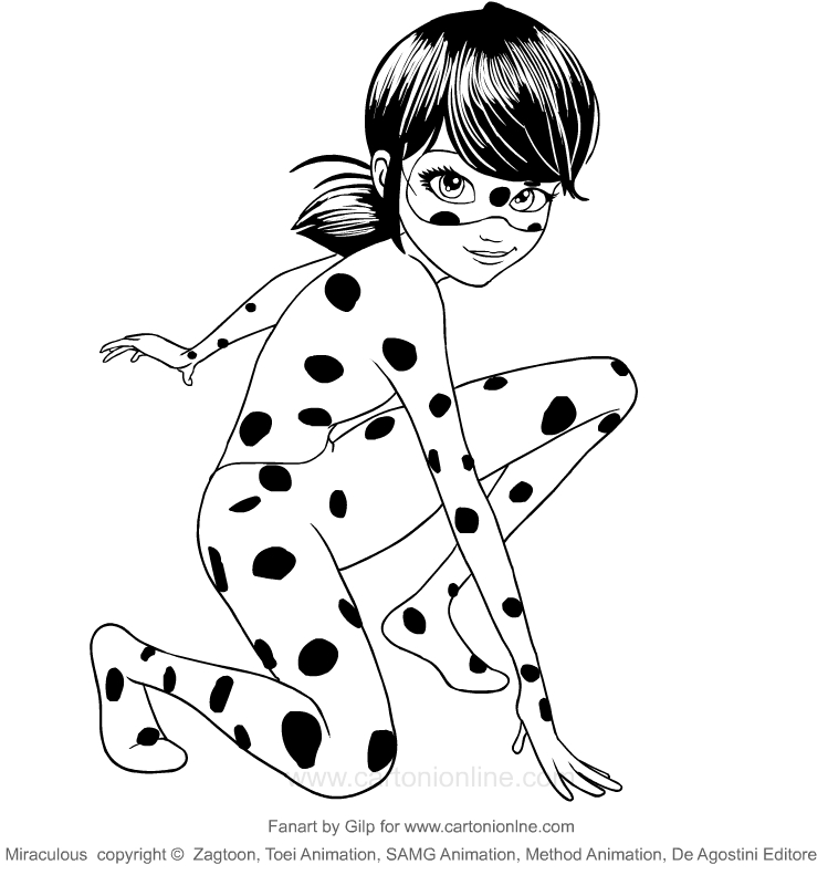 Desenho de LadyBug (Miraculous) para impresso e colorir