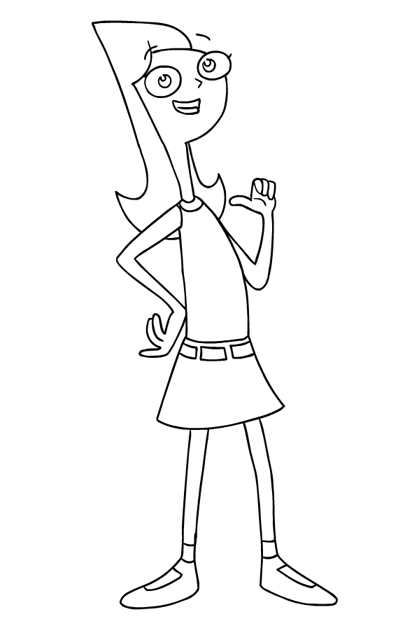 Desenho de Candace Flynn de Phineas e Ferb para impresso e colorir