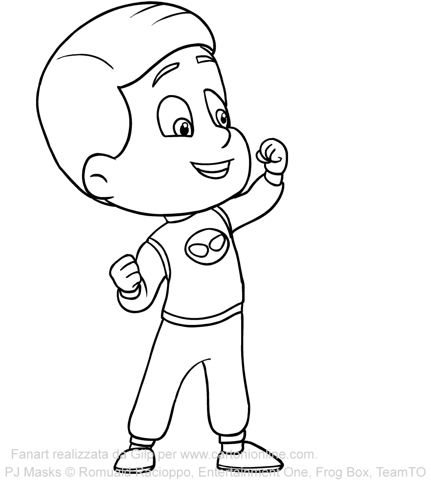 Desenho de Greg dos PJ Masks para impresso e colorir