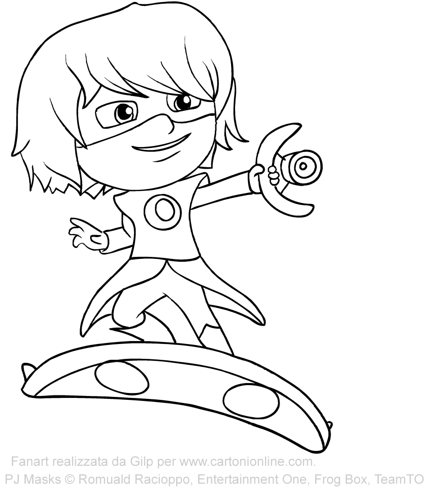 Desenho de Garota Lunar dos PJ Masks para impresso e colorir