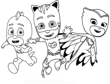 Desenho para colorir dos PJ Masks - Heris de Pijama