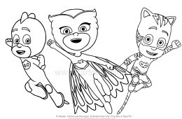 Desenho para colorir dos PJ Masks - Heris de Pijama