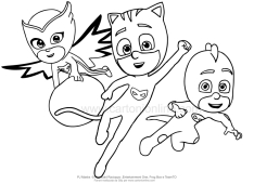 Desenho para colorir dos PJ Masks - Heris de Pijama