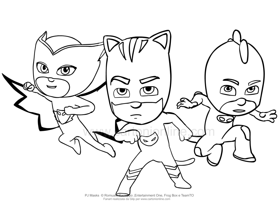 Desenho dos PJ Masks para impresso e colorir (Dibujo 6)