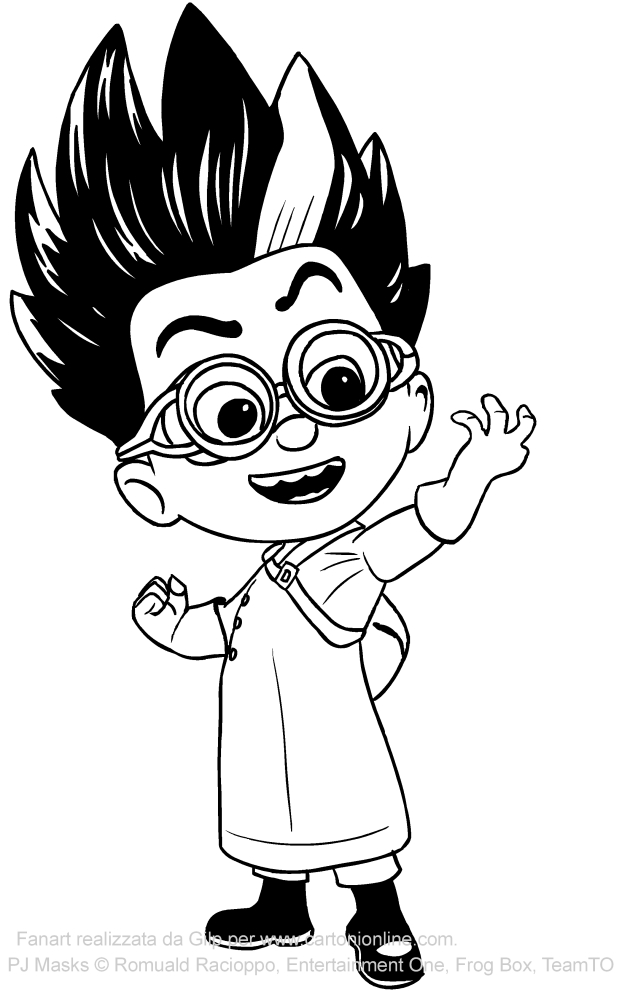 Desenho de Romeu dos PJ Masks para impresso e colorir