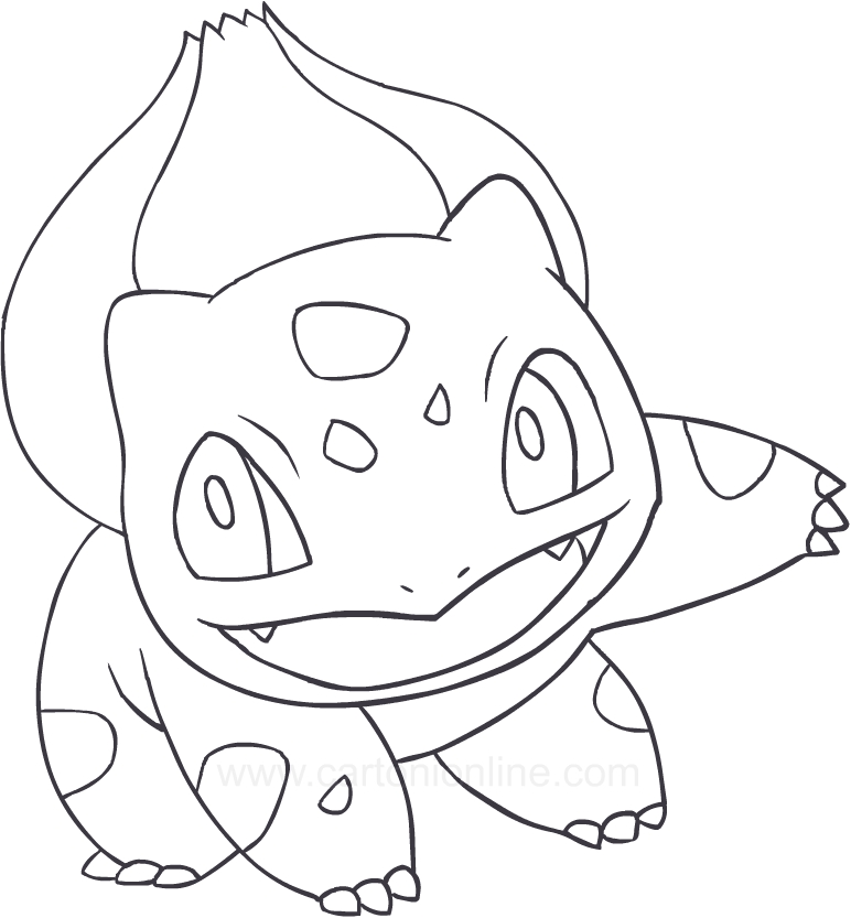 Desenho de Bulbasaur dos Pokemon para impresso e colorir