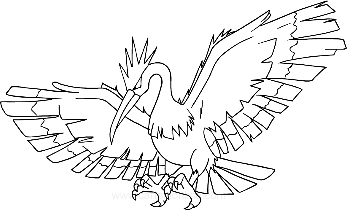 Desenho de Fearow dos Pokemon para impresso e colorir