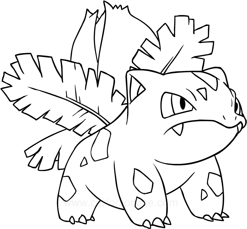 Desenho de Ivysaur dos Pokemon para impresso e colorir