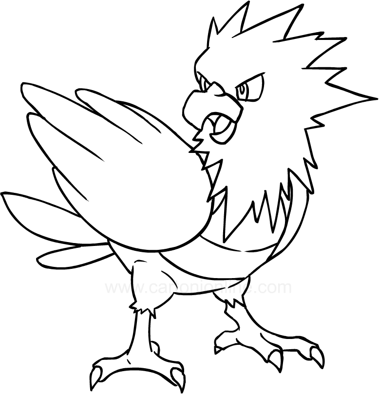 Desenho de Spearow dos Pokemon para impresso e colorir