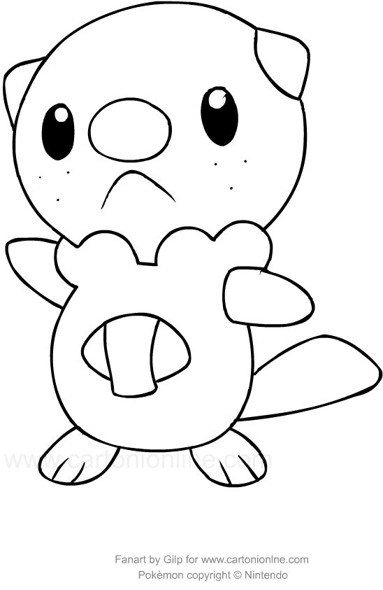 Desenho de Oshawott dos Pokemon para impresso e colorir