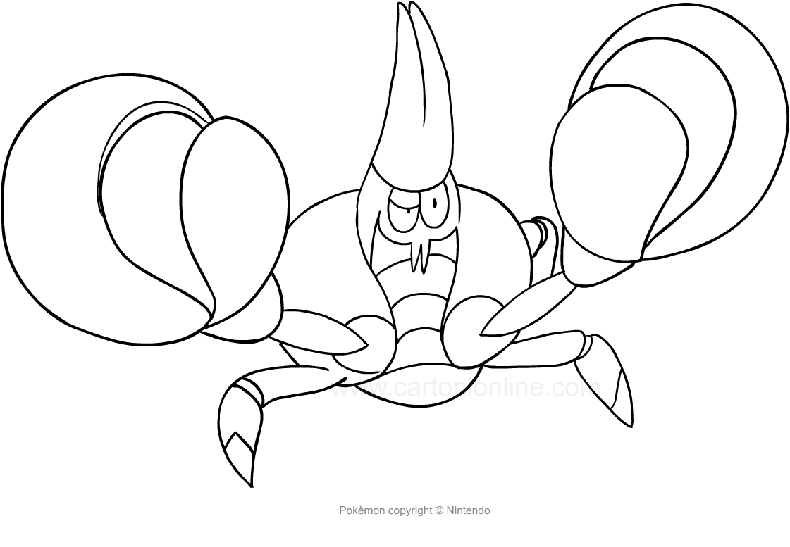 Desenho de Crabrawler dos Pokemon para impresso e colorir