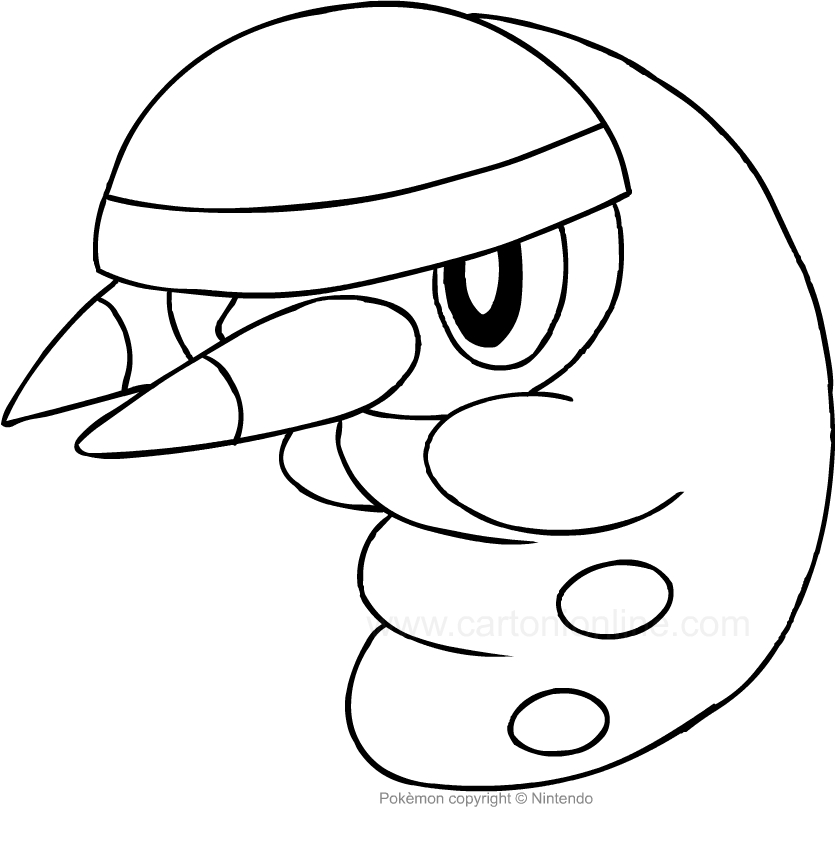 Desenho de Grubbin dos Pokemon para impresso e colorir