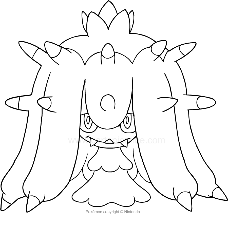 Desenho de Mareanie dos Pokemon para impresso e colorir