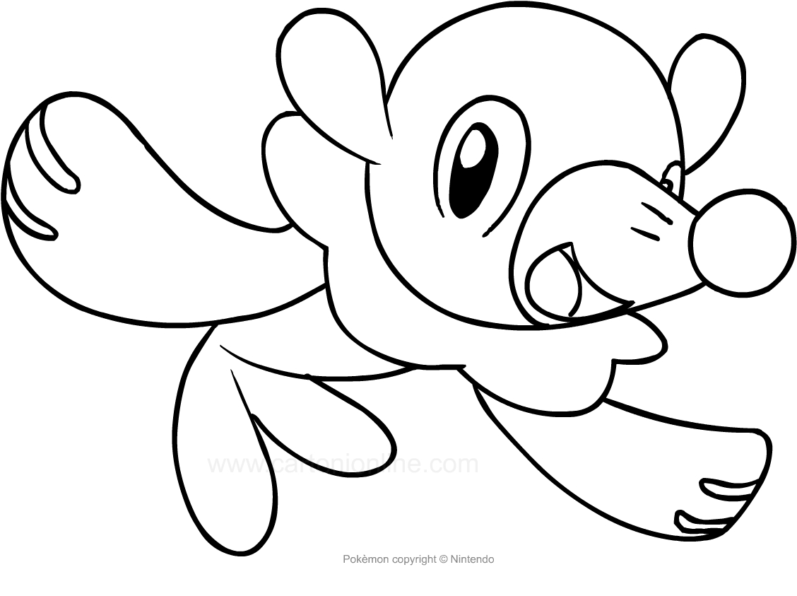 Desenho de Popplio dos Pokemon para impresso e colorir