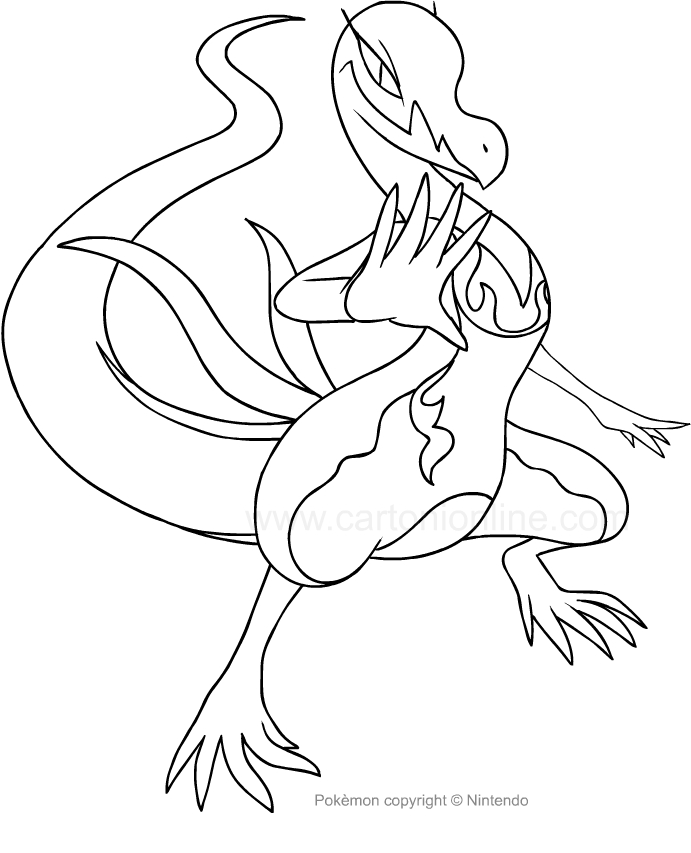 Desenho de Salazzle dos Pokemon para impresso e colorir