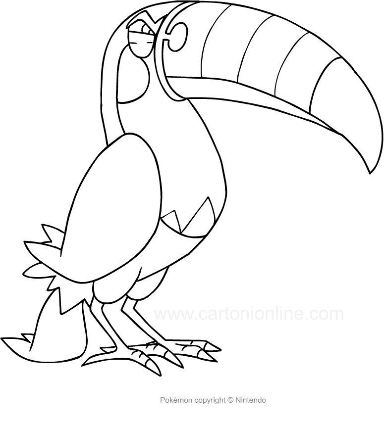 Desenho de Toucannon dos Pokemon para impresso e colorir