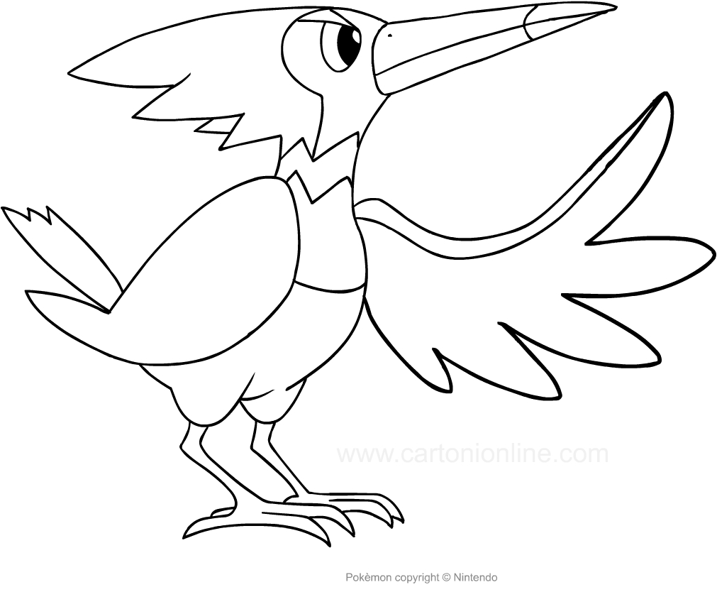 Desenho de Trumbeak dos Pokemon para impresso e colorir