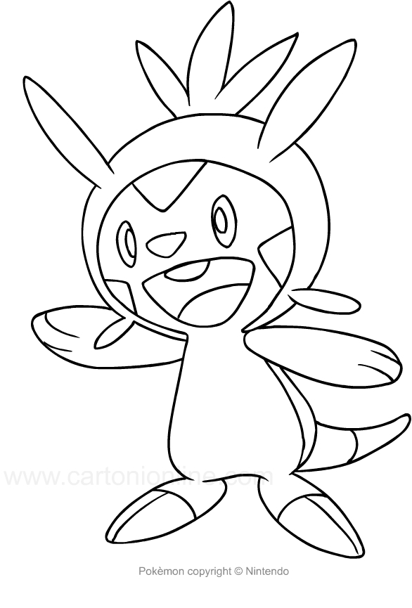 Desenho de Chespin dos Pokemon para impresso e colorir