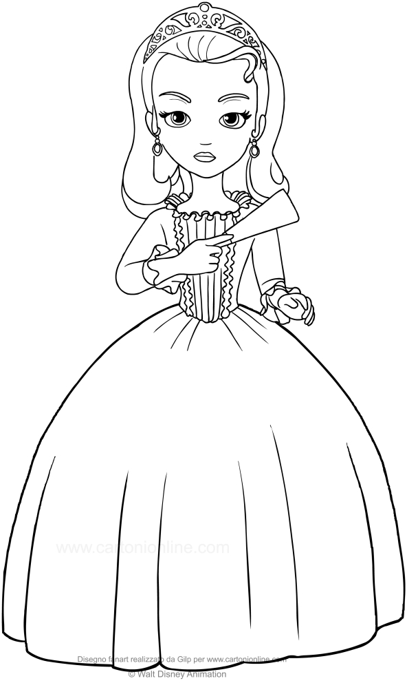 Desenho de Princesa Amber (Princesinha Sofia) para impresso e colorir