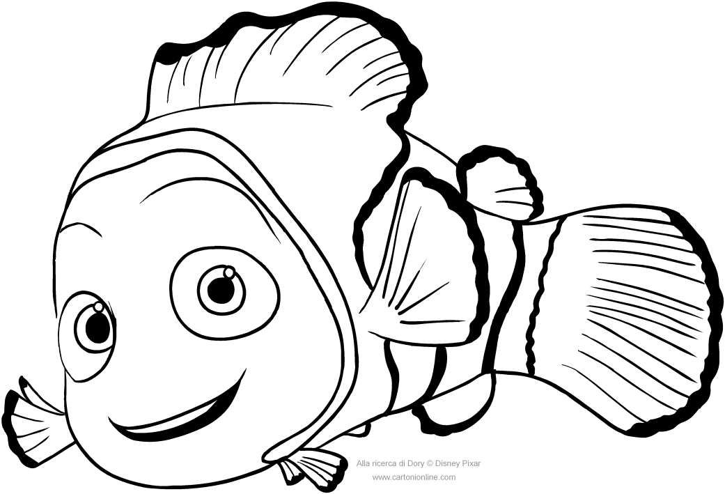 Desenho de Nemo para impresso e colorir