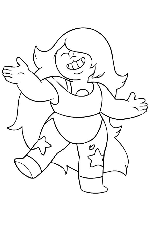 Desenho de Ametista di Steven Universe para impresso e colorir