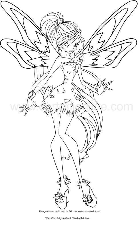 Desenho de Bloom Tynix (Winx Club) para impresso e colorir