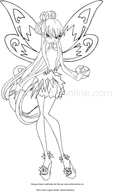 Desenho de Musa Tynix (Winx Club) para impresso e colorir