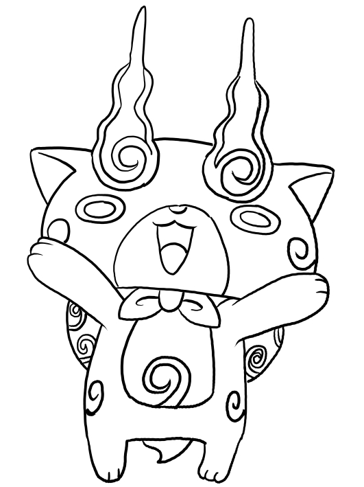 Desenho de Komajiro de Yo-Kai Watch para impresso e colorir