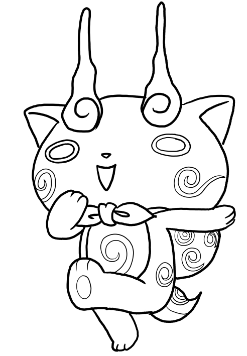 Desenho de Komasan de Yo-Kai Watch para impresso e colorir