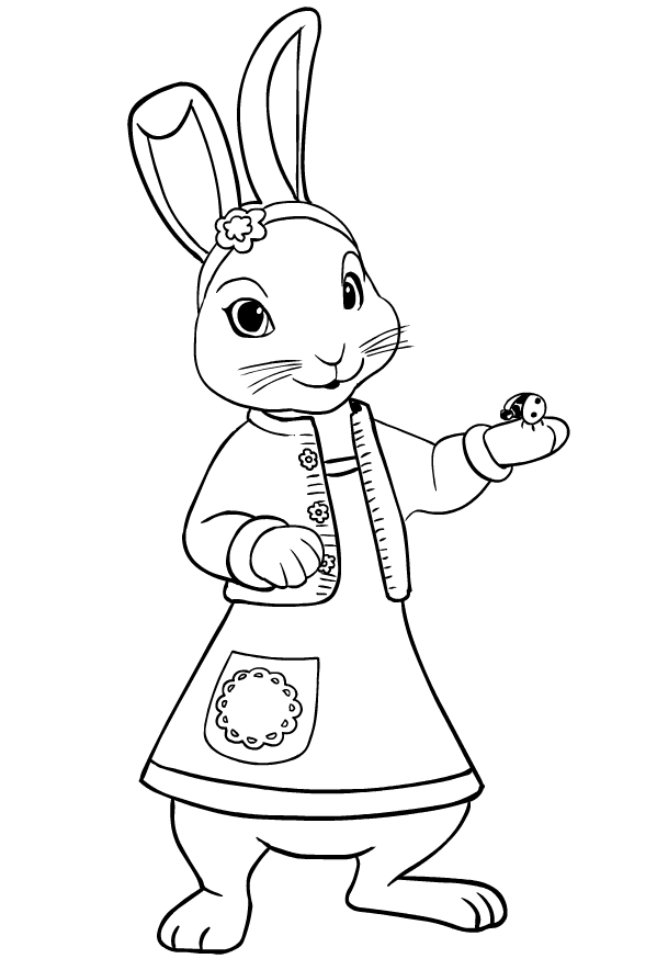 Coloriage de Lily Bobtail l'friend de Pierre Lapin  imprimer et colorier