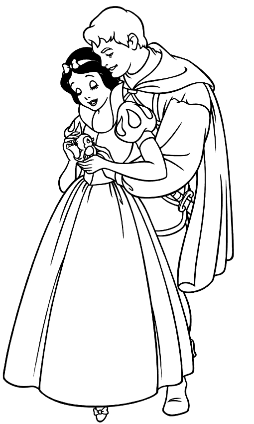 Les coloriages de Blanche Neige et le Prince  imprimer et colorier