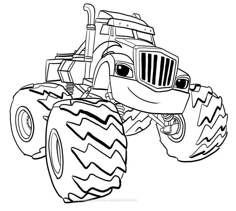 Les coloriages de Crusher de Blaze et les Monster Machines  imprimer et colorier