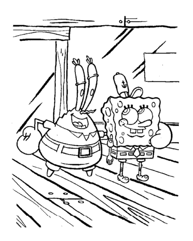 Les coloriages de Bob l'eponge com Mr. Krabs stampare e colorare 