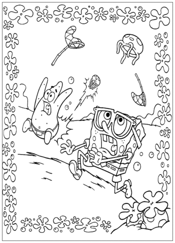 Les coloriages de Bob l'eponge com plankton impazzito di Jellyfish stampare e colorare 