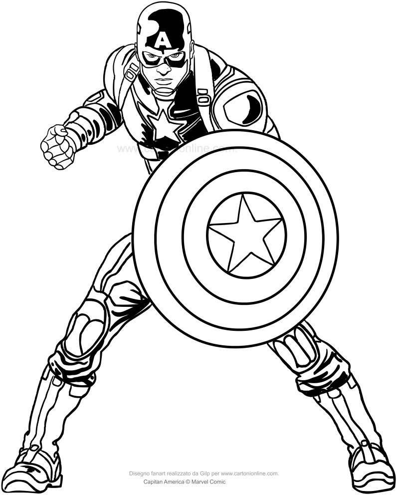 Les coloriages de Captain America  imprimer et colorier