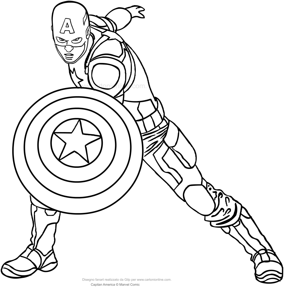 Les coloriages de Captain America  imprimer et colorier