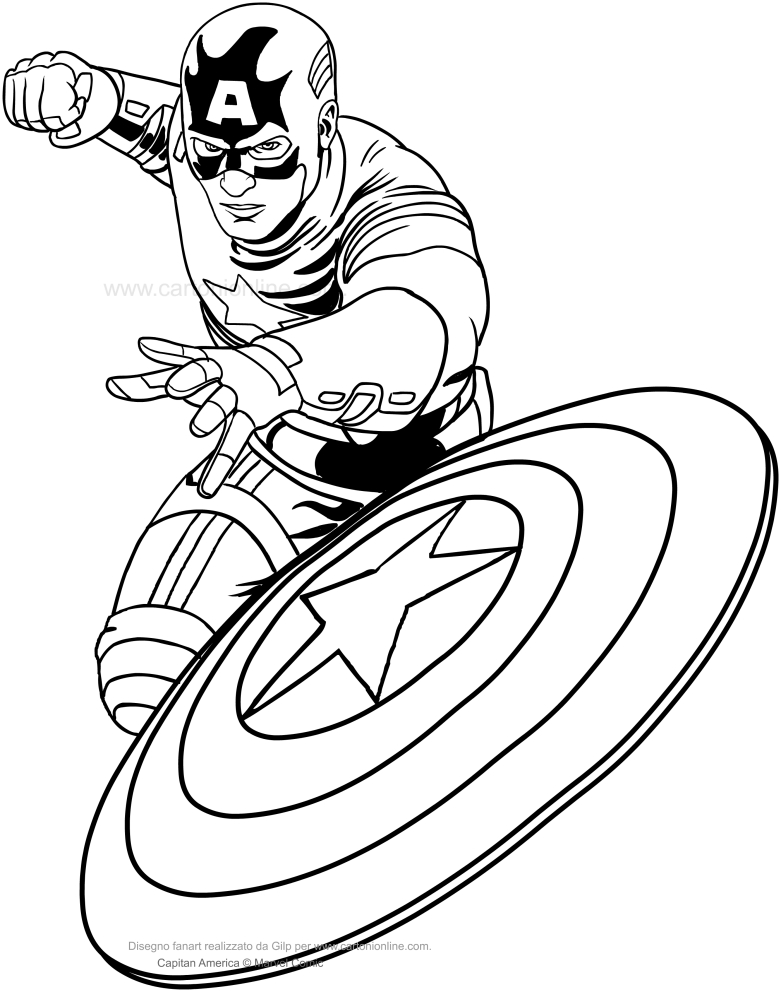 Les coloriages de Captain America  imprimer et colorier