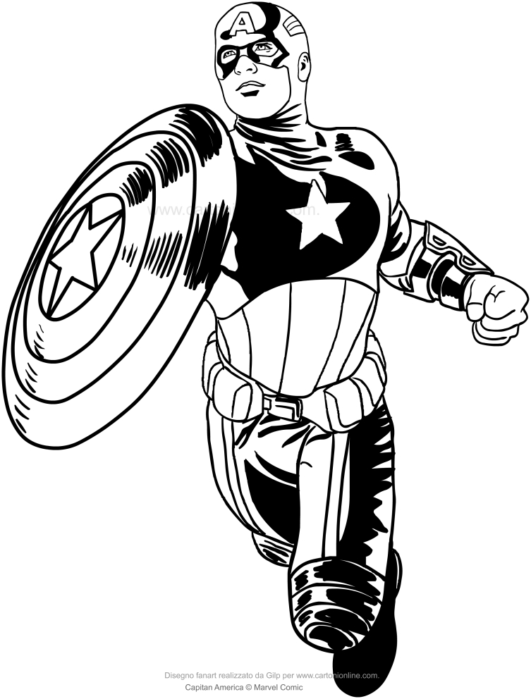 Les coloriages de Captain America  imprimer et colorier